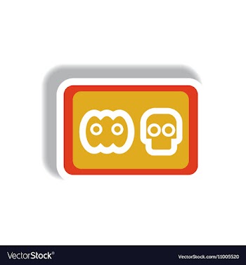 Paper sticker Halloween icon vector image