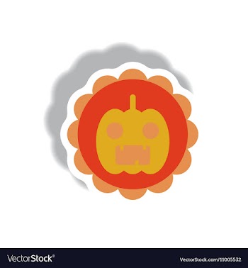 Paper sticker Halloween icon vector image