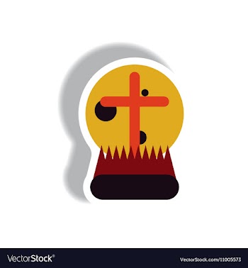 Paper sticker Halloween icon vector image