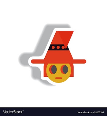 Paper sticker Halloween icon vector image