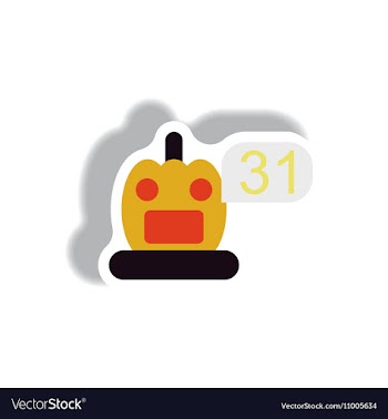 Paper sticker Halloween icon vector image