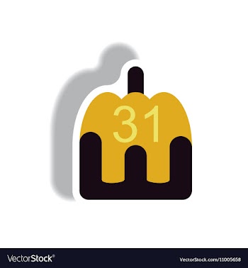 Paper sticker Halloween icon vector image