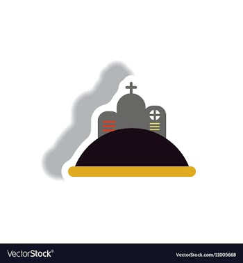 Paper sticker Halloween icon vector image