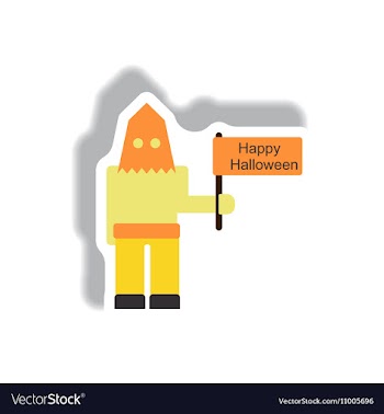Paper sticker Halloween icon vector image