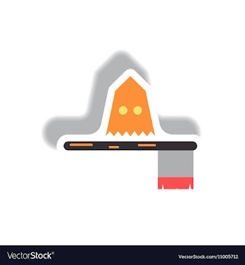 Paper sticker Halloween icon vector image