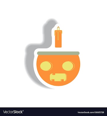 Paper sticker Halloween icon vector image