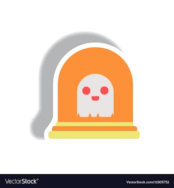 Paper sticker Halloween icon vector image