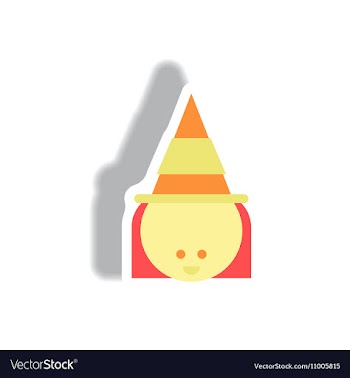 Paper sticker Halloween icon vector image