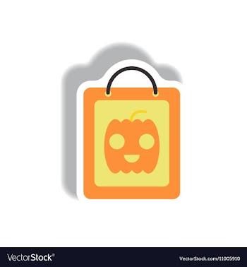 Paper sticker Halloween icon vector image