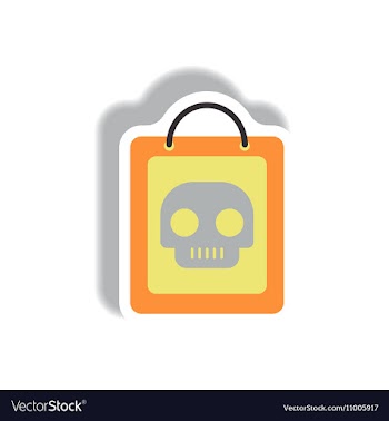 Paper sticker Halloween icon vector image