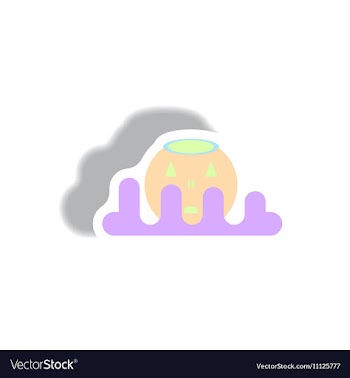 Paper sticker Halloween icon vector image