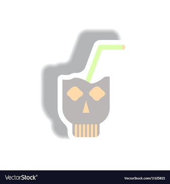 Paper sticker Halloween icon vector image