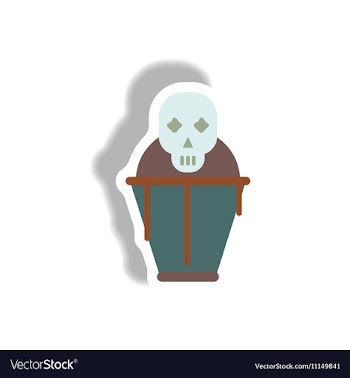 Paper sticker Halloween icon vector image
