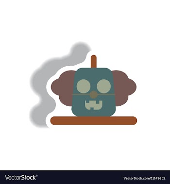 Paper sticker Halloween icon vector image