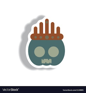Paper sticker Halloween icon vector image