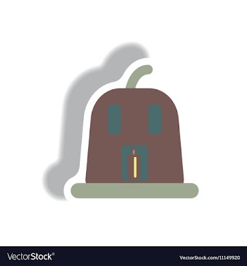 Paper sticker Halloween icon vector image