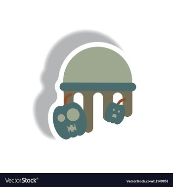 Paper sticker Halloween icon vector image