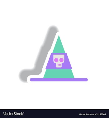 Paper sticker Halloween icon vector image