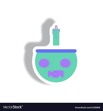 Paper sticker Halloween icon vector image
