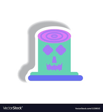 Paper sticker Halloween icon vector image