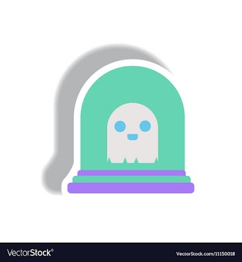 Paper sticker Halloween icon vector image