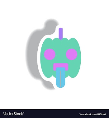 Paper sticker Halloween icon vector image