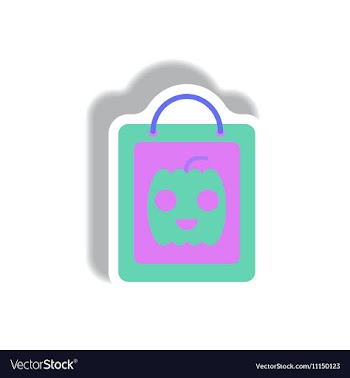 Paper sticker Halloween icon vector image