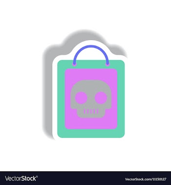 Paper sticker Halloween icon vector image