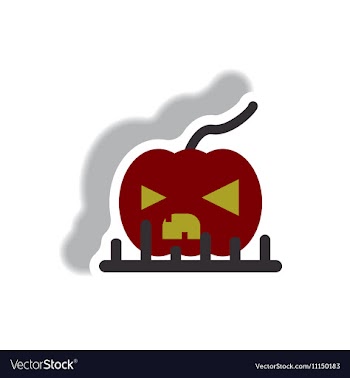 Paper sticker Halloween icon vector image