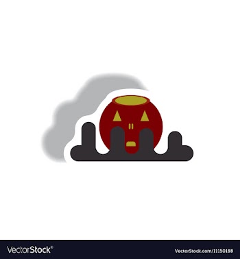 Paper sticker Halloween icon vector image