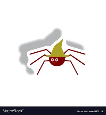 Paper sticker Halloween icon vector image