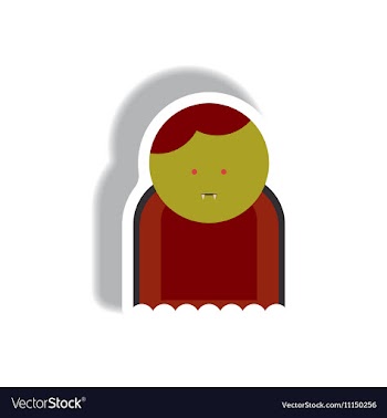 Paper sticker Halloween icon vector image
