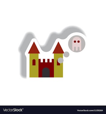 Paper sticker Halloween icon vector image