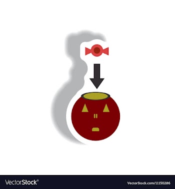 Paper sticker Halloween icon vector image