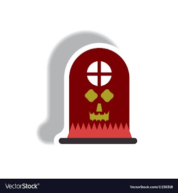 Paper sticker Halloween icon vector image