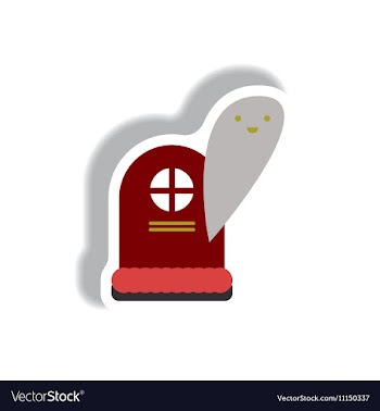 Paper sticker Halloween icon vector image