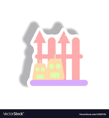 Paper sticker halloween icon vector image
