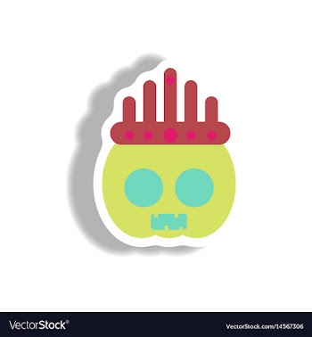 Paper sticker halloween icon vector image