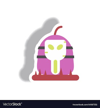 Paper sticker halloween icon vector image