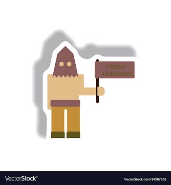 Paper sticker halloween icon vector image