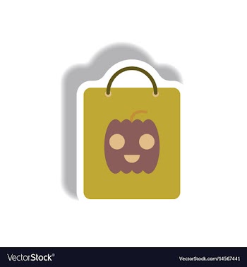 Paper sticker halloween icon vector image
