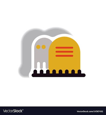 Paper sticker halloween icon vector image