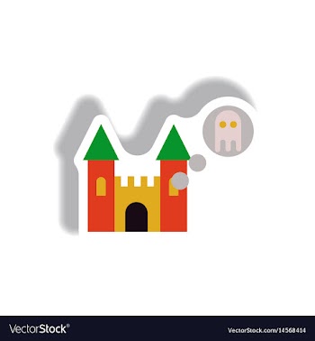 Paper sticker halloween icon vector image