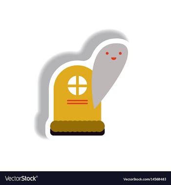 Paper sticker halloween icon vector image