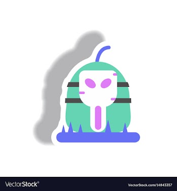 Paper sticker halloween icon vector image