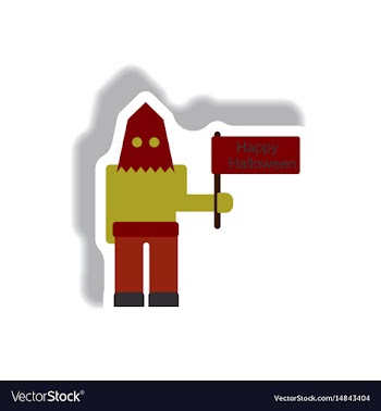 Paper sticker halloween icon vector image