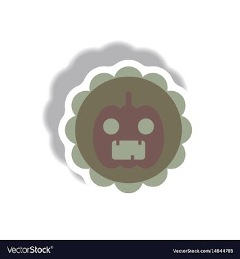 Paper sticker halloween icon vector image