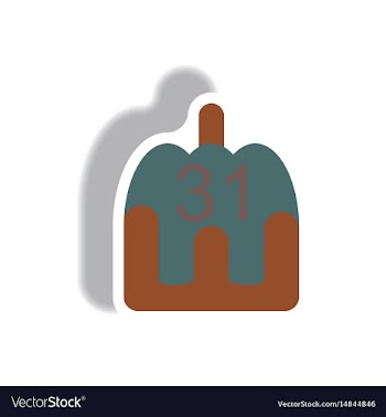 Paper sticker halloween icon vector image