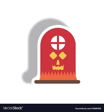 Paper sticker halloween icon vector image