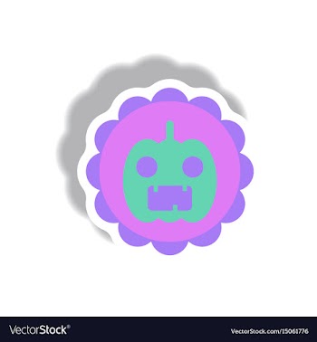 Paper sticker halloween icon vector image